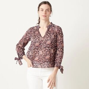 M.A.B.E Orli Blouse Floral Lightweight Boho Bohemian Long Sleeve Casual Small